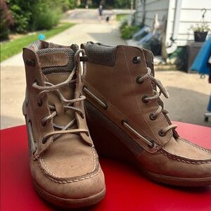 Sperry Women's Brown Wedge Boots